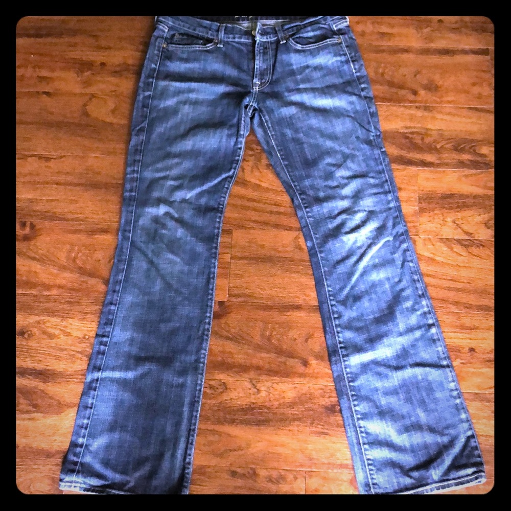 Low rise boot cut jeans